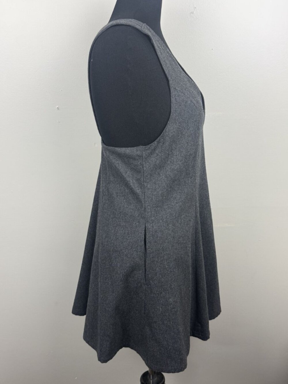 Free People Womens  Gray Wool Blend Gemma's Favorite V Neck Jumper Dress Size 2 - Picture 4 of 6